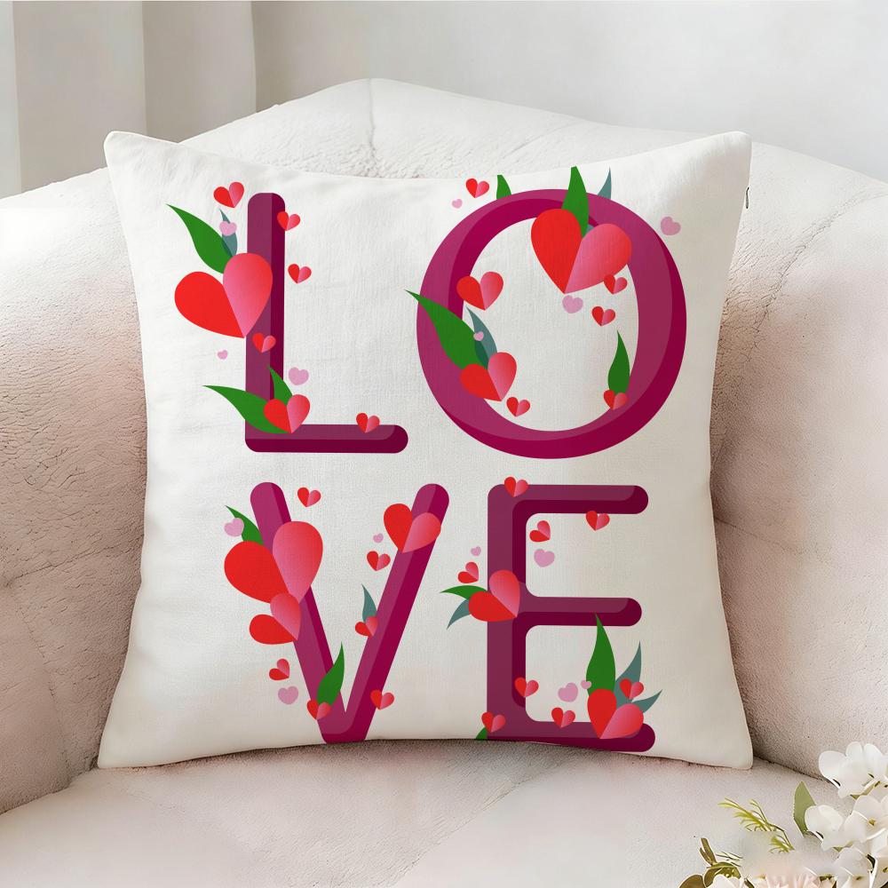 Creative Love Pattern Pillow Case Pillowcase Doublesided Printed Sofa Cushion Bedroom Headboard Pillow