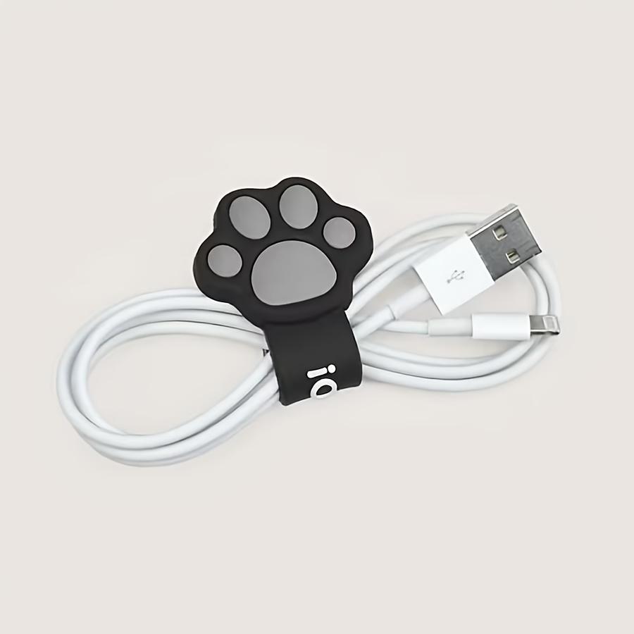 2 Cartoon Cat Paw Cable Winders for Earphone Data Cable Charging Cable Organizer Portable And Practical Earphone Cable Tie