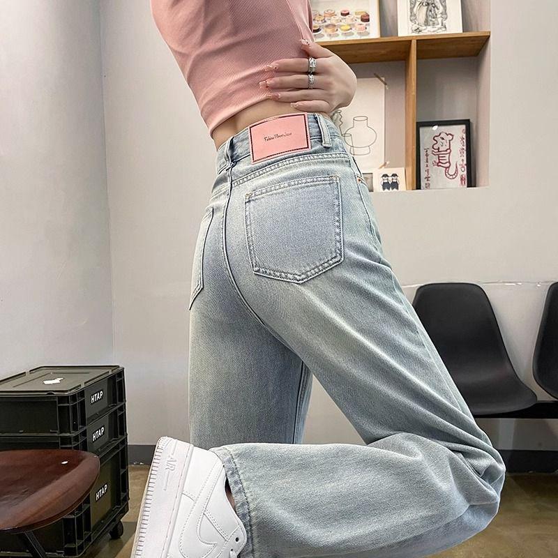 

Women s 2026 High-Waisted Wide-Leg Jeans - Summer Style, Loose Fit, Flattering for Pear Shapes. S (Recommended 80-95 Jin) светло-синий