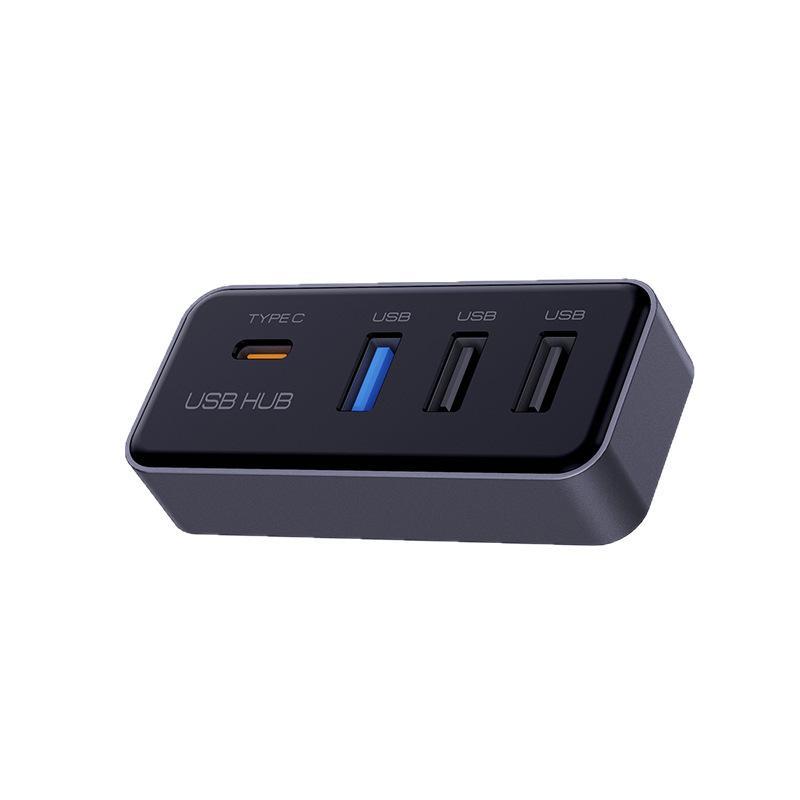 Car Glove Box Usb Hub Docking Station 4-In-1 Multi Port Usb Type C Splitter Adapter For Car Interior Expansion Use