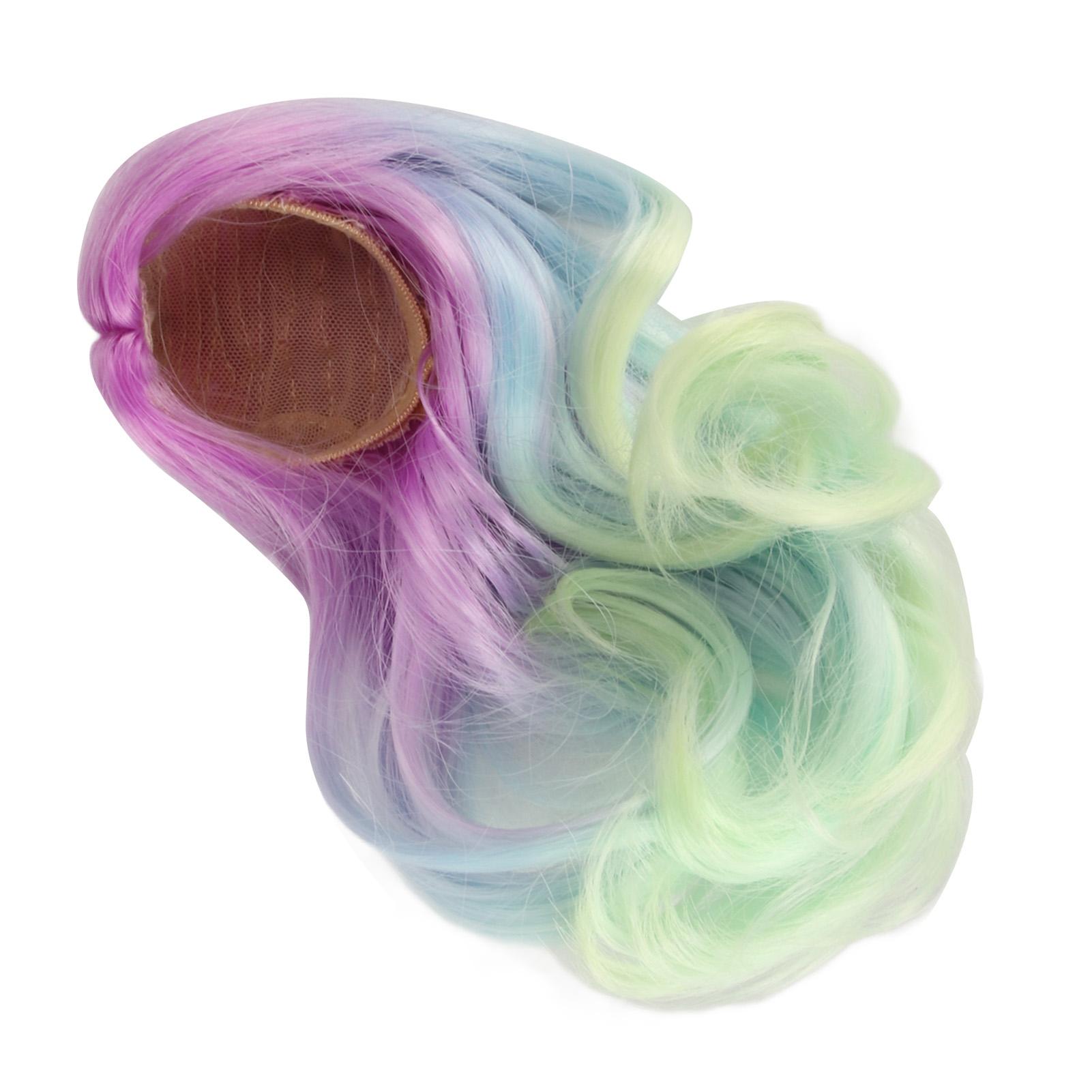 

1Celsius6 Jointed Doll Wig Simulation Scalp Soft High Temperature Silk Doll Replacement Hair Wig for 15.5‑17cm Head Circumference