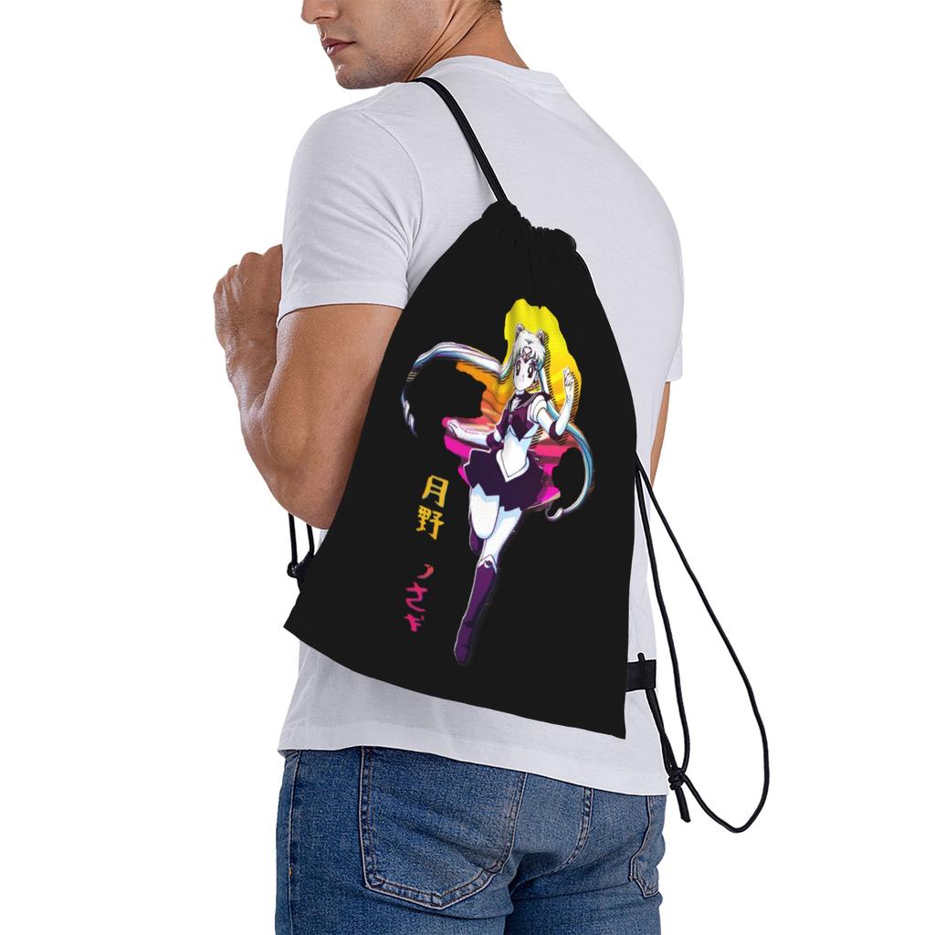 Custom Sailors Anime Moons Drawstring Bag for Shopping Yoga Backpacks Women Men Bishoujo Sports Gym Sackpack