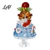 Christmas Table Centerpiece Glazed Tree Figurine Colorful Miniature Xmas Decor Handcrafted Small Ornament for Desk Glass Home Office Holiday