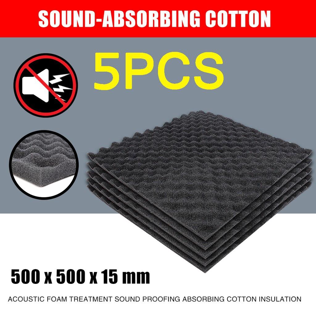 5Pcs 50x50cm Sound Absorbing Soundproofing Foam Home Studio Acoustic Sound Treatment Absorption
