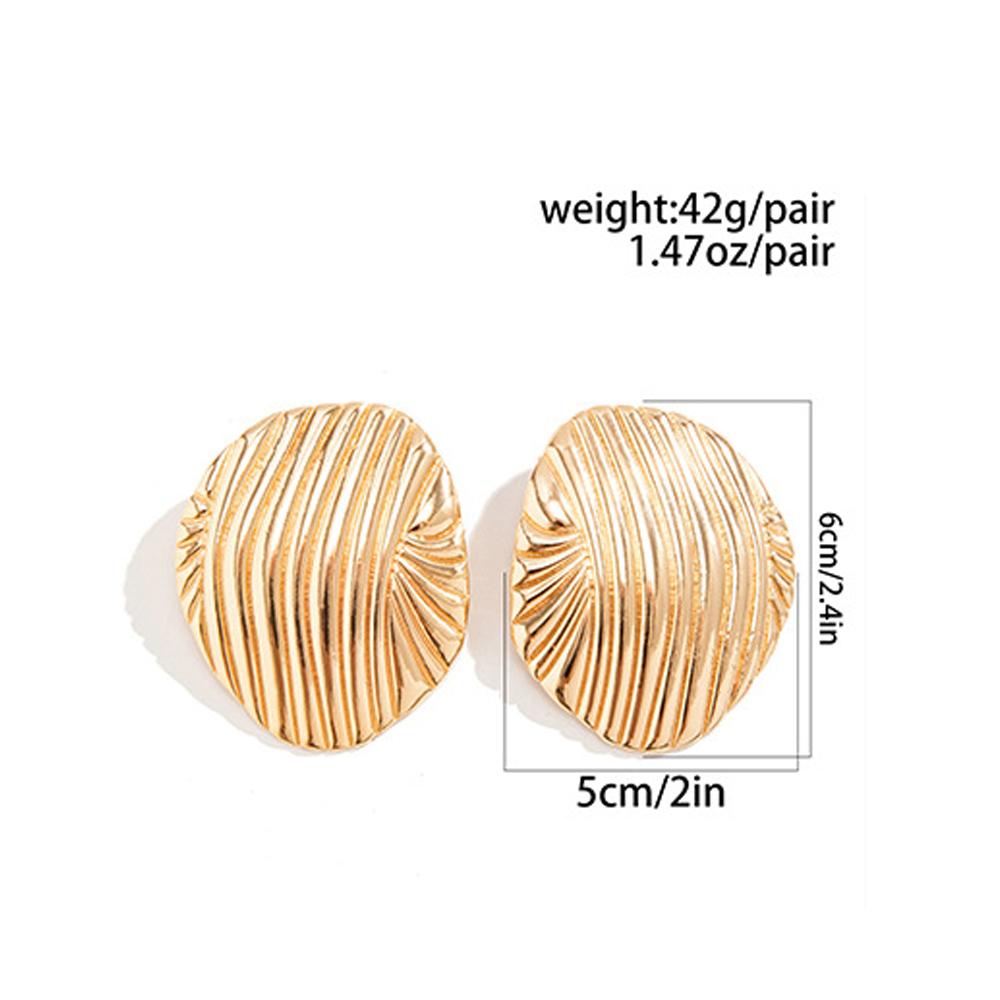Fashion Jewellery Gift Shell Ocean Chunky Earring Trendy 2024 Gold Silver Color Exaggerated Large Piercing Earrings Geometric