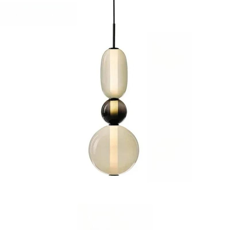 European Modern New LED Candy Glass Chandelier Living Room Dining Room Bedroom Bedside Decorative Atmosphere Lighting
