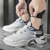 Spring Fashion Mesh Sports Casual Men's Shoes, White Blue, White Black Orange