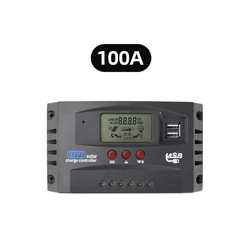 30A 60A 100A MPPT Solar Charge Controller Intelligent SOC Algorithm LCD Real-Time Data for Solar Light Street Light Home System