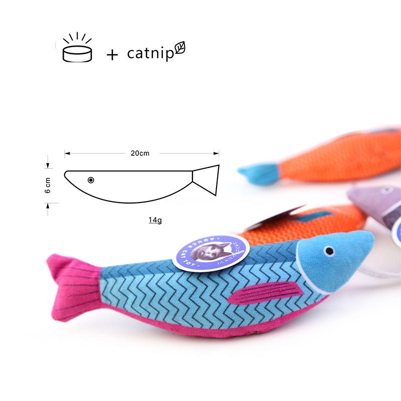 Pet Toy Plush Creative Cute Simulation Fish Pillow Cat Mint Fish Funny Cat Toy Cat Toy Kitten Fish Soft Pillow Baby Doll Gift