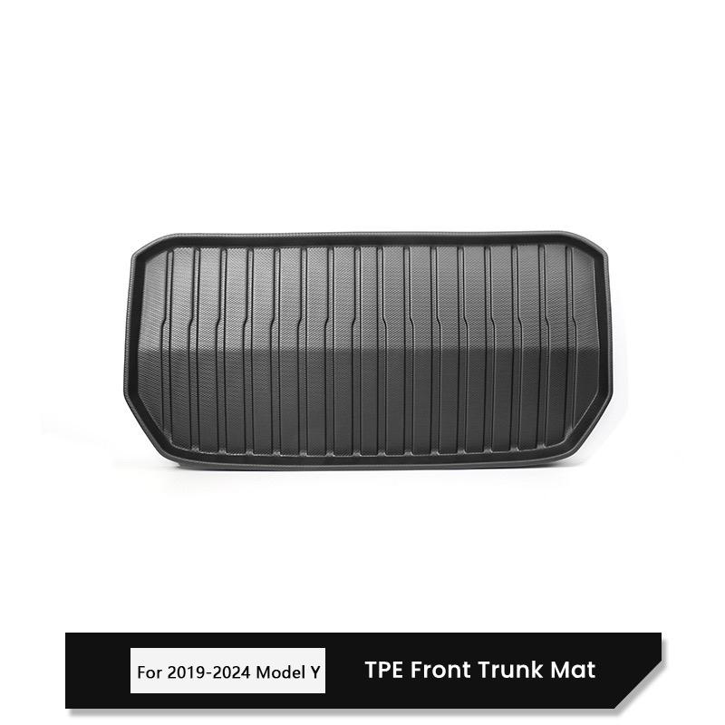 For Tesla Model 3 / Y Front Rear Trunk Mats Upgrade TPE Lower Storage Box Pads Protective Cover Cargo Liner Trunk Tray Floor Mat