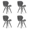 LAGO Chair, Eco-leather - Gray / Black Legs X 4