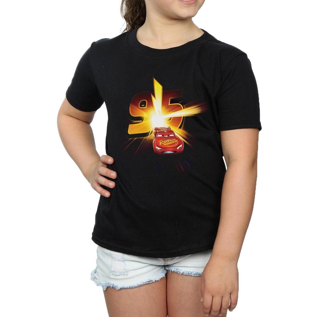 Disney Mädchen Cars Lightning McQueen Burst Baumwoll-T-Shirt
