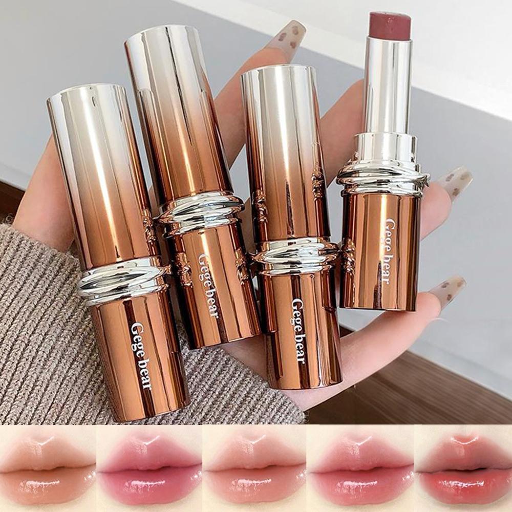 Glossy Mirror Lipstick Gege Bear Red Brown Shade Moisturizing, Waterproof, Long-Lasting, Perfect for Holiday & Party Lip Gloss