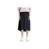 Solid Color Side Button Pleated Skirt Women Skirts Black A11W327302F-BK