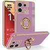 Shockproof Case - E.F.CONNECTION - For Xiaomi Redmi Note 13 Pro 4G - Silicone - 360° Rotating Stand - Purple