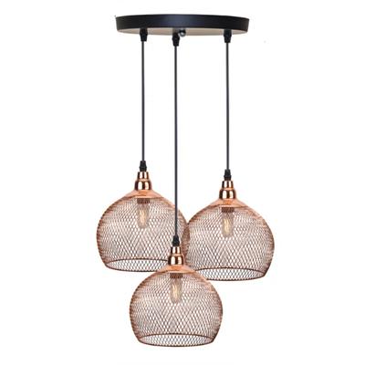 Nouveau lustre nordique en forme de cage à oiseaux en or rose pour allée de salon moderne