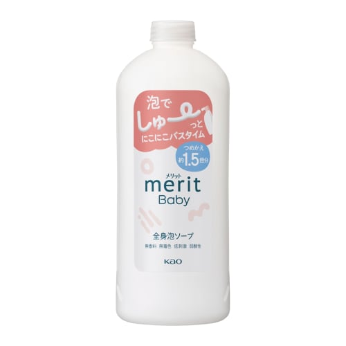 Merit Baby Body Foaming Soap Refill, 450ml, Fragrance-Free, Color-Free, Hypoallergenic, Mildly Acidic, Paraben-Free, Alcohol-Free