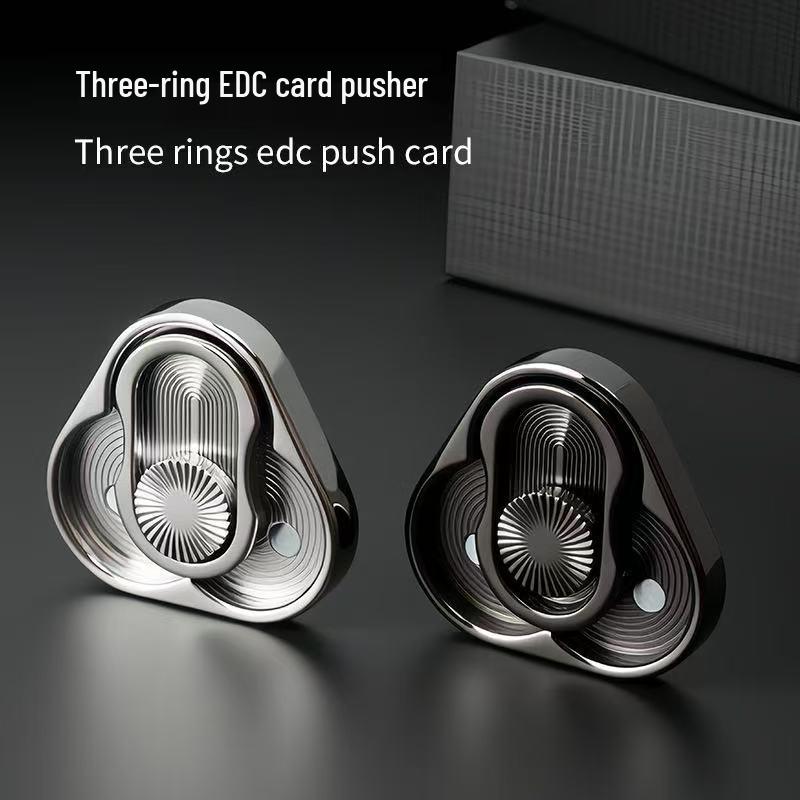 Triangle Rotating Spinner: EDC Three-Ring Snap Coin Decompression Hand Toy