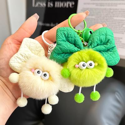 Bonito coelho rex cabelo arco briquete elfo pingente bolsa boneca pingente desenho animado boneca carro chaveiro