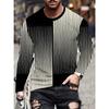 Men's 3D Printed Crew Neck Long Sleeve T-Shirt Fashion Versatile Trend Breathable Casual