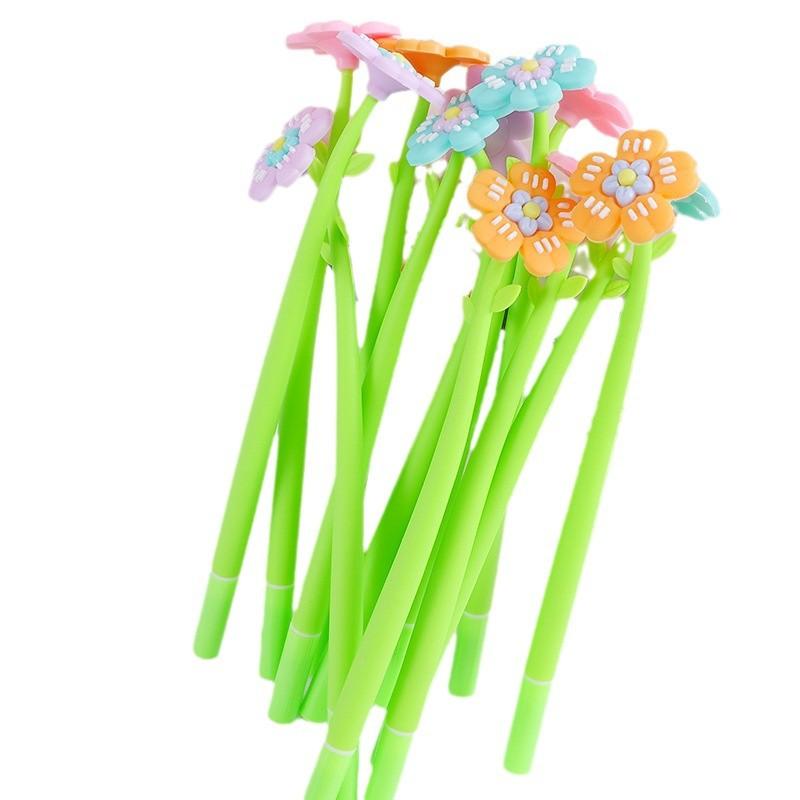 Gift Line Flower Shaker Gel Pen Black Signature Cartoon Creative Student Water Kawai Stationery Wholesale Office School Supplies