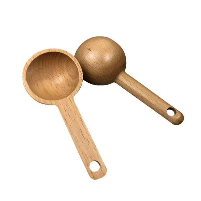 Wooden Measuring Spoon 7.5-45ML Beech Walnut Portable Long Lasting Kitchen Gadget for Restaurant Home Baking Cooking Use