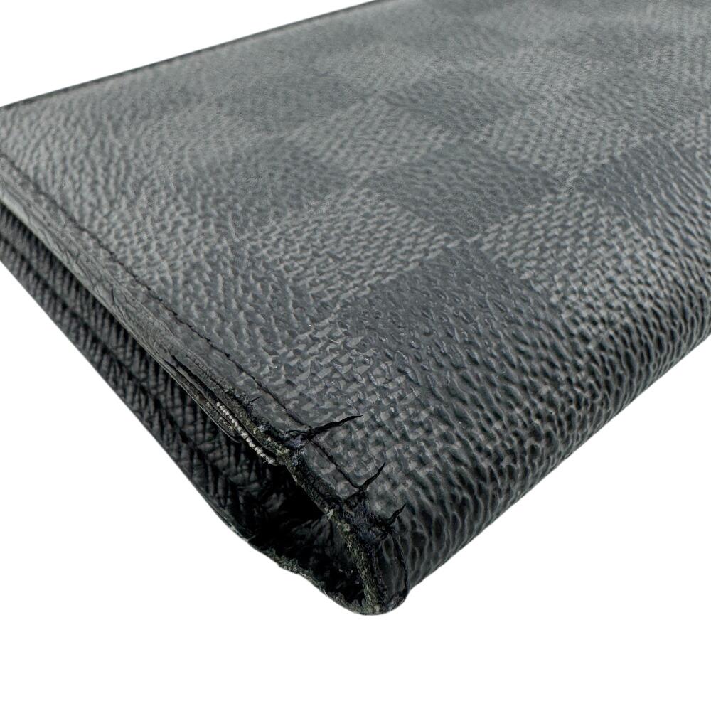 LOUIS VUITTON N62665 Damier Grafitte leather Brazza Portefeuille Purse gray leather mens Used
