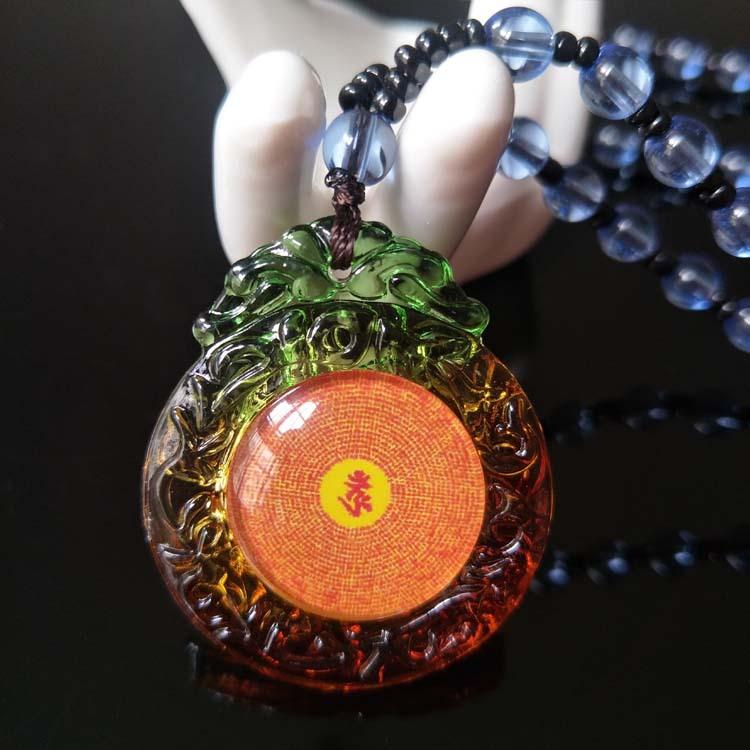 New glazed Shurangama mantra pendant pendant, scripture protection, men's and women's necklaces