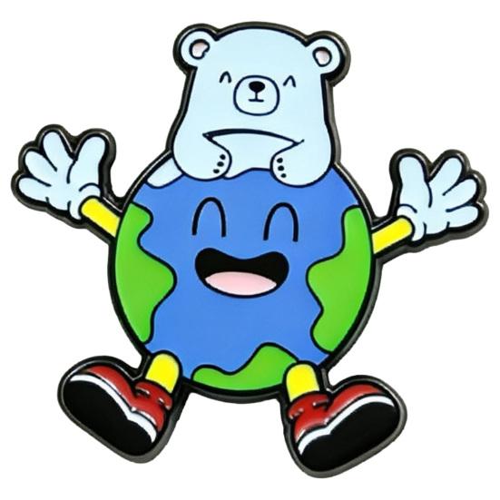 Earth Enamel Lapel Pin, Protecting The Earth Metal Brooch Pin for Backpacks, Clothing, Bags, Hats, Earth Day Gifts for Women Men