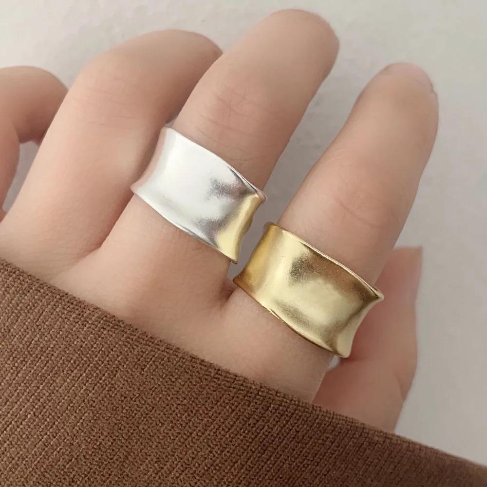 2025 Trend Rings Fashion For Women Simple Finger Open Vintage Wide Flat Ring Allergy For Party Birthday Gift Accessories