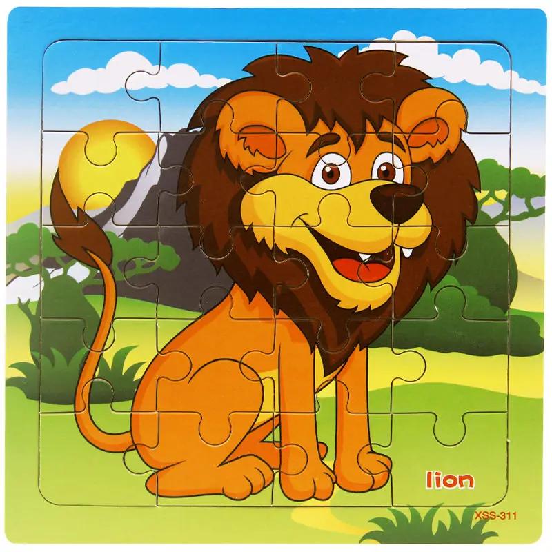 Toys Educational Cute Cartoon Baby Puzzle Wooden Small Piece Train Toy Wooden Jigsaw Puzzle For juguetes educativo Kids Children