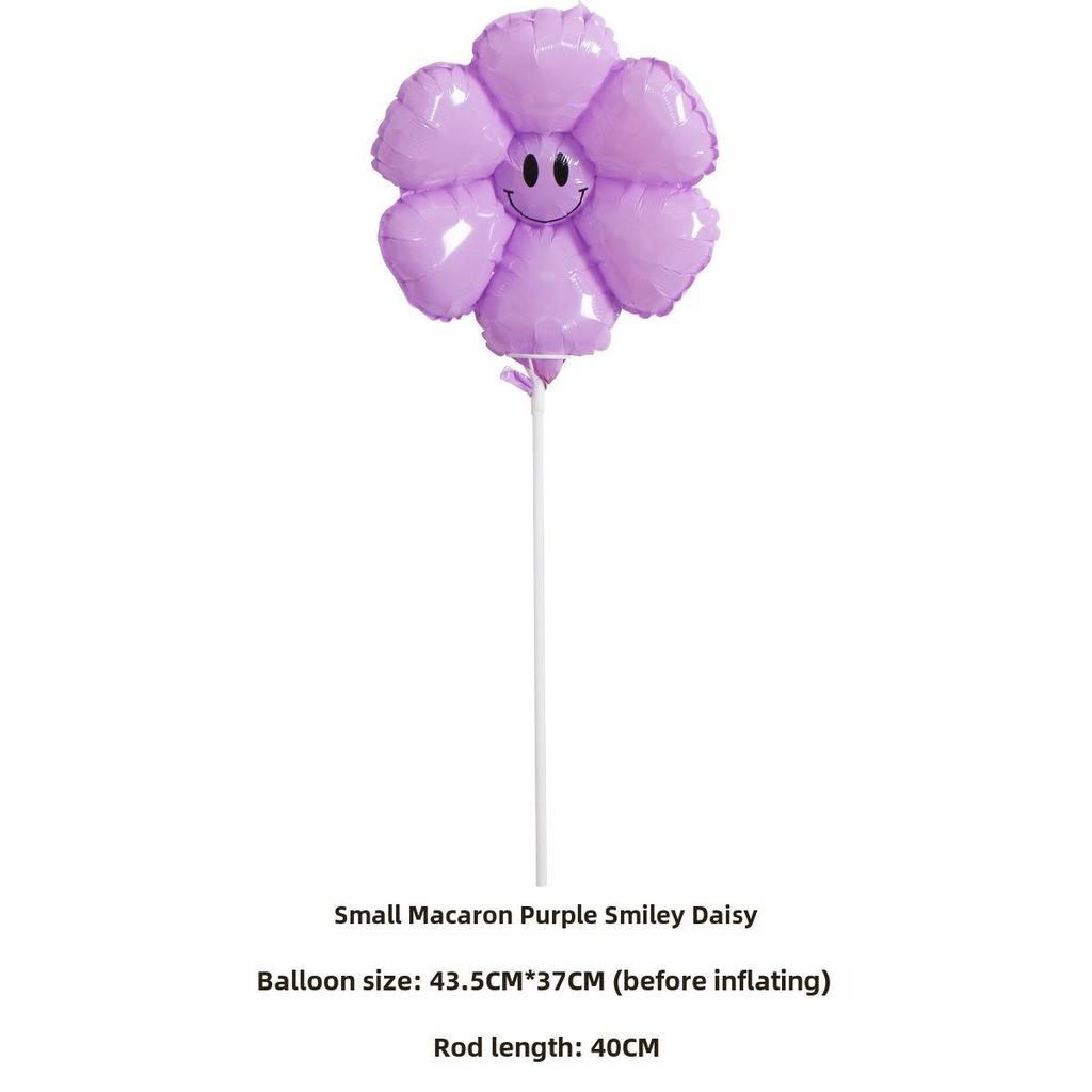 Globos Sonrientes de Margarita y Girasol Pequeños - Accesorios de Mano para Fotos de Cumpleaños