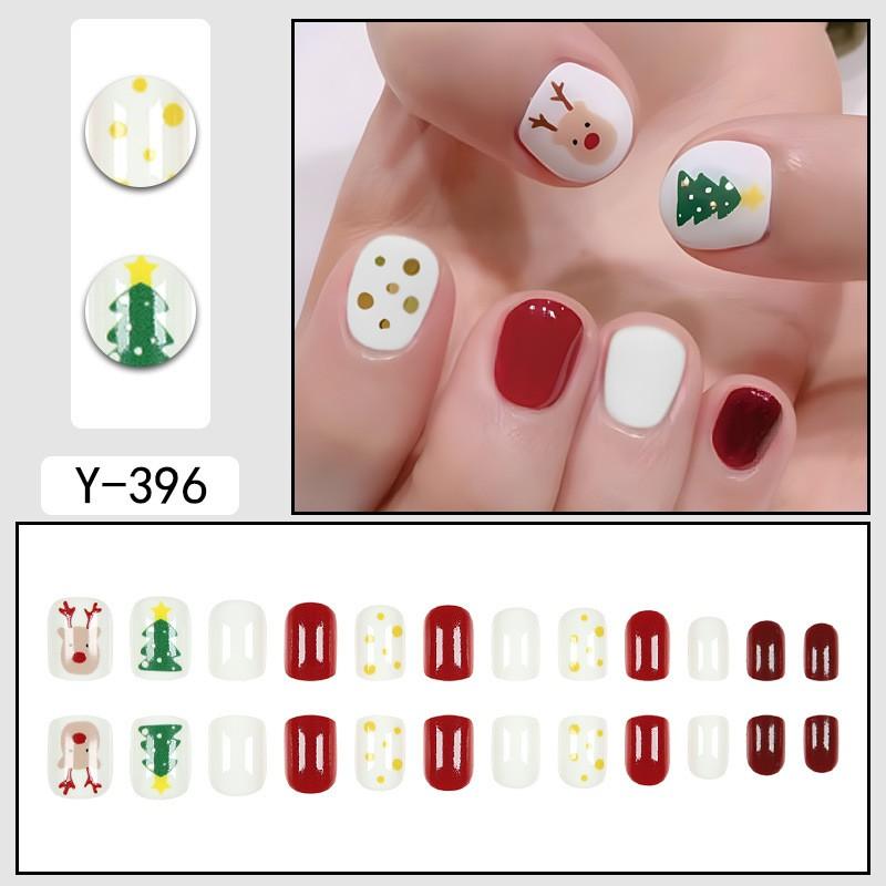 Short Press-On Nails Set With Floral Design Minimalist False Women Wearable Nail Tips In Multiple Colors
