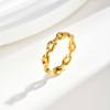 Minimalist Cuff Link Ring for Women, Non Tarnish Gold plated Ring, Waterproof Stackable Finger Accessories