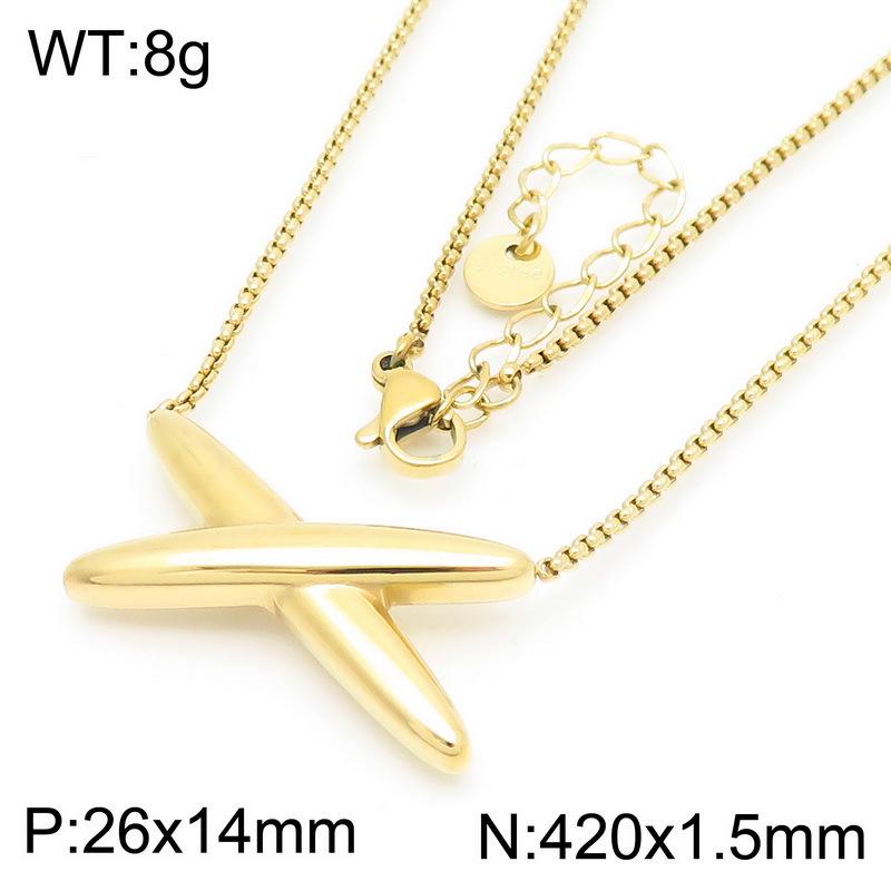 

Стильное ожерелье с подвеской в виде звезды из нержавеющей стали – Полированная титановая сталь, цепочка для ключицы