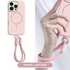 Luxury Liquid Silicone Lanyard Phone Case For iPhone 17 16 15 14 13 Pro Max For Magsafe Magnetic Strap Protector Soft Back Cover