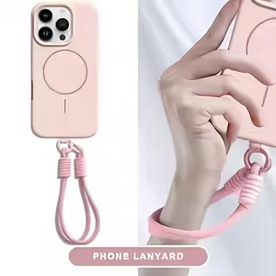 Luxury Liquid Silicone Lanyard Phone Case For iPhone 17 16 15 14 13 Pro Max For Magsafe Magnetic Strap Protector Soft Back Cover