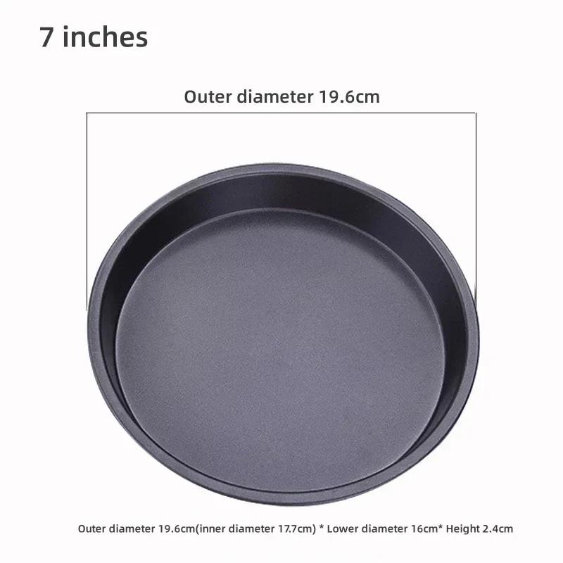 6-10 Inch Non-Stick Pizza Pan Steel Plate Dish Tray Cooking Baking Tool Pizza Pan Oven Tool Kitchen Asscssories for Home-use