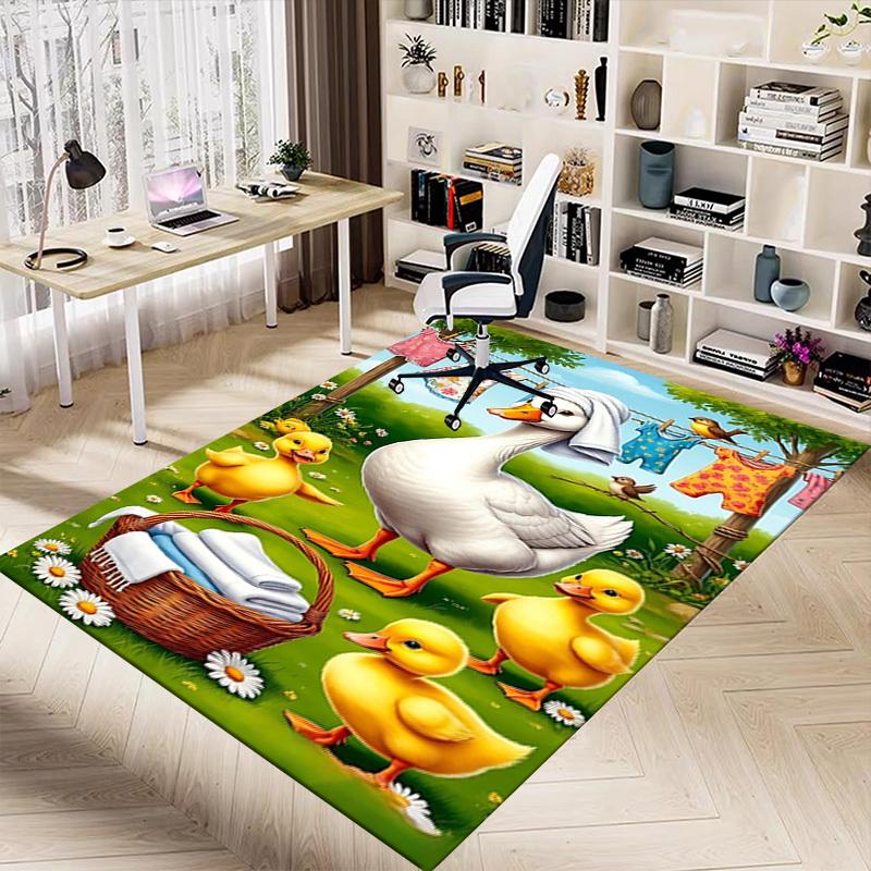 1PC Mother Goose Ducklings Non-Slip Floor Carpet Compatible for Office&Living Room&Bedroom&Dining room - Flat - Weave Machine-S0351