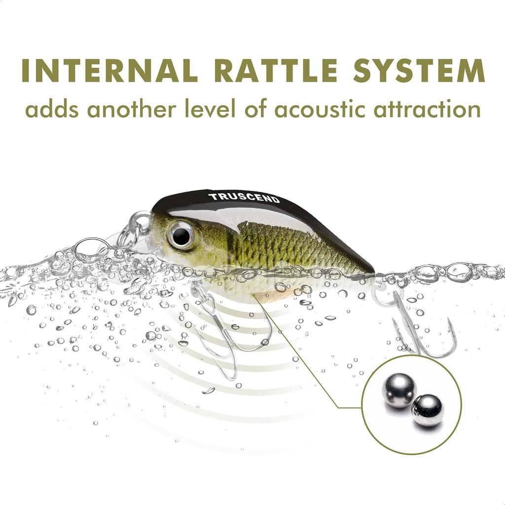 TRUSCEND Crankbait Fishing Lures Hard Swimbaits for Fishing Freshwater and Saltwater Bass, Trout, Crappie, Walleye, Crankbaits, Plugs,