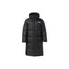 Li Ning Sports Basketball Series Logo Print Mid-Length Loose Hooded Down Jacket Men Outerwear Black AYMR051-1