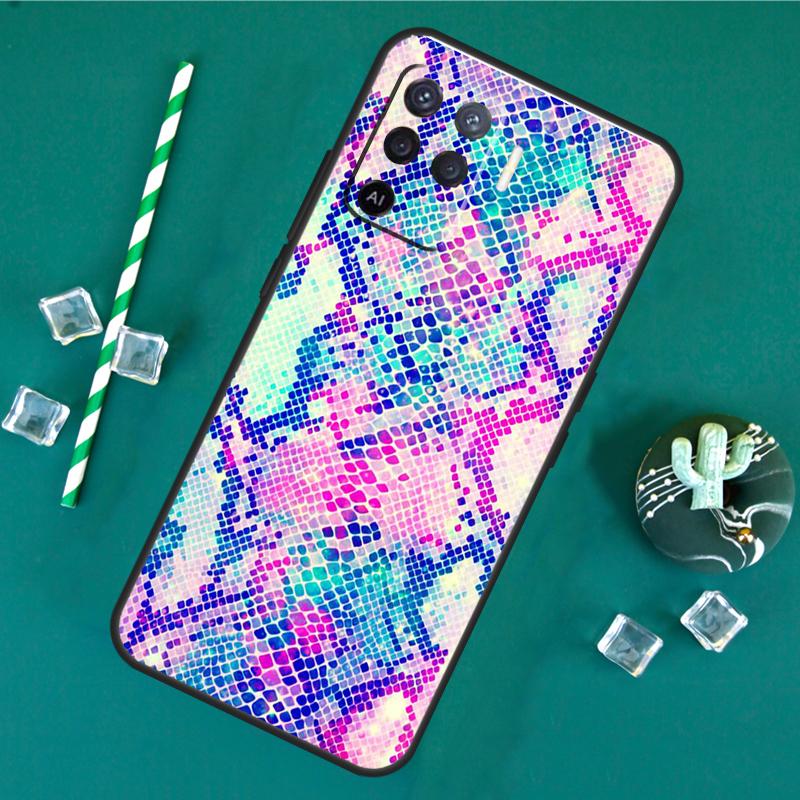 Snake Skin Case For Oppo A40 A60 A80 A16 A76 A96 A18 A38 A58 A78 A98 A91 A15 A17 A74 A94 A54 A57S Cover
