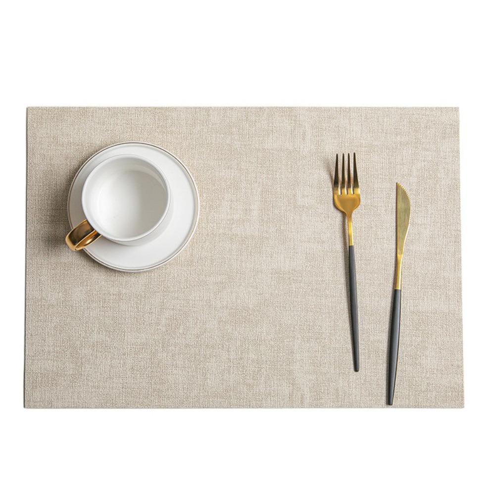 4pcs PU Leather Placemat Rectangular Coasters Durable Tableware Mat  Dinning