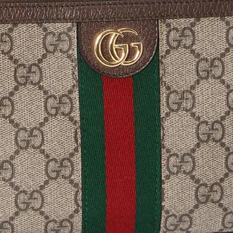 Gucci Fanny Pack Ophidia Classic All-match All-over Printed Old Flower Gold Label Logo Striped Webbing Zipper Closure Leather Trim Love Coin Bag