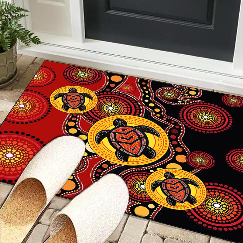 Australian Aboriginal Style Office Rug Chair Mat, Entryway Carpet, Suitable for Front Door, Bedroom, Living Room, Desk, Holiday Gift