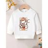 European Sizes Cute Print Pattern 0-3 Years Old Kid Comfortable Infant Spring Thin Round Neck Sweatshirt Suitable for Outdoor Wear
