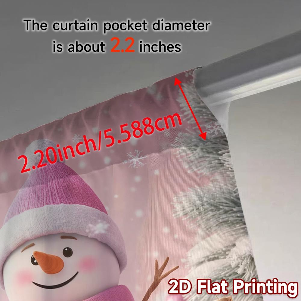 2pcs,Curtains Christmas Snowman1 (2) Popular Light Filtering Curtains Yarn Curtains Thermal Insulation, and Room Darkening