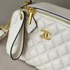 Geantă de mână din piele naturală pentru femei cu model în carouri Nouă Geantă de damă Modă Versatilă Umăr Nișă Casual High-end Crossbody