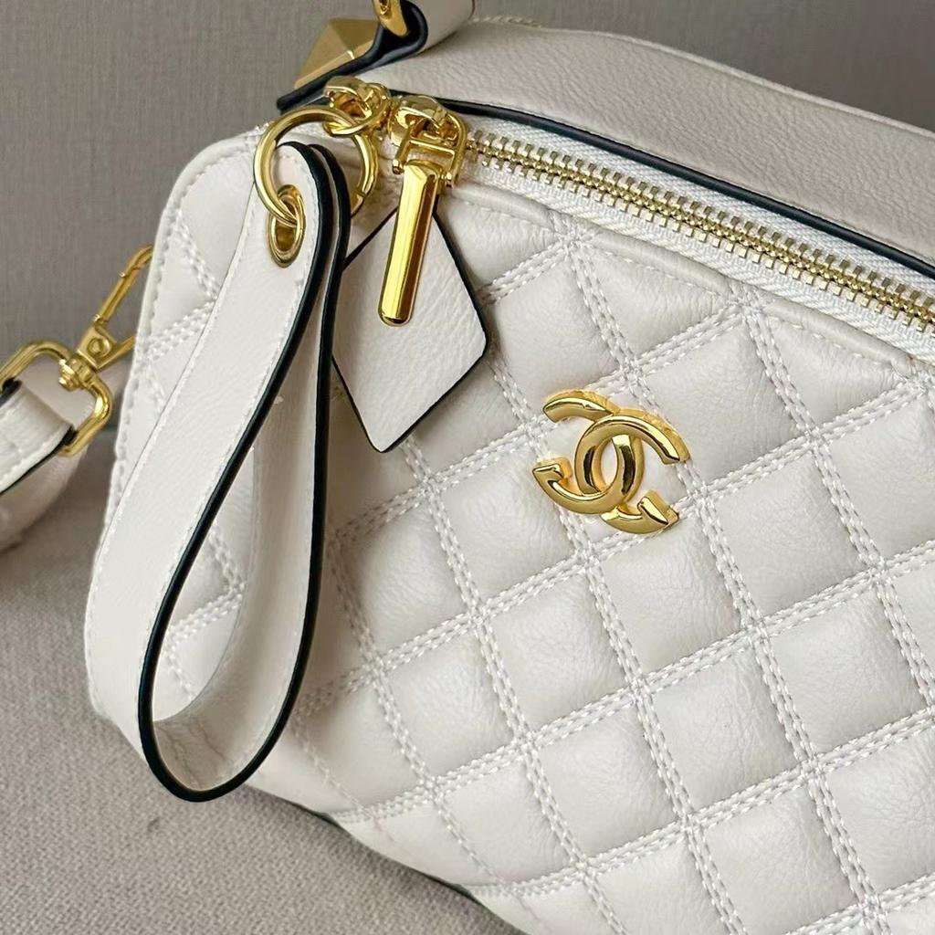Geantă de mână din piele naturală pentru femei cu model în carouri Nouă Geantă de damă Modă Versatilă Umăr Nișă Casual High-end Crossbody