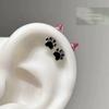 Gothic Cute Cat Paw Devil Stud Earring Unisex Y2K Jewelry Bone Nail Piercing Accessory for Women Men